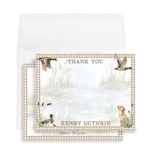 Load image into Gallery viewer, One Lucky Duck Thank You Cards | Mallard Duckling Shower Notes
