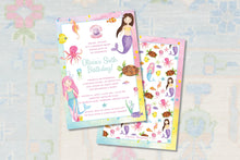 Load image into Gallery viewer, Under the Sea Mermaid Birthday Invitation | Ariel Little Mermaid Invite
