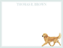 Load image into Gallery viewer, Golden Retriever Stationery Set | Personalized Goldie Dog Note Cards
