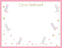 Load image into Gallery viewer, Cowgirl Boots Stationery | Personalized Western Notecards | Bachelorette Gift
