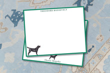 Load image into Gallery viewer, Personalized Black Labrador Stationery | Flat Notecards with Envelopes
