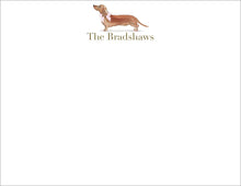 Load image into Gallery viewer, Personalized Dachshund Stationery | Custom Wiener Dog Note Cards | Pink Dachshund Gift
