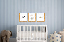 Load image into Gallery viewer, Watercolor Nursery Art Print / Nursery Art / Boy Art Print / Sportsman Theme Nursery / Dog Theme Nursery / Baby Shower Gift / Hunter
