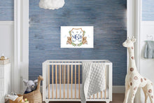 Load image into Gallery viewer, Watercolor Crest Monogram Baby Art Print / Bear and Golf Nursery Art / Boy Art Print / Boy Nursery / Baby Shower / Baby Shower Gift
