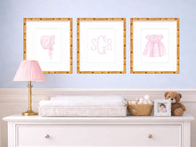 Load image into Gallery viewer, Watercolor Baby Girl Nursery Art | Classic Smocked Dress Prints
