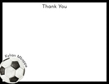 Load image into Gallery viewer, Personalized Soccer Thank You Notes | Sports Theme Stationery Set
