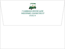 Load image into Gallery viewer, Golf Thank You Notes | Personalized Hole in One Stationery | Masters Blue Gingham
