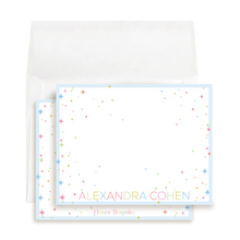 Load image into Gallery viewer, Rainbow Star Stationery | Colorful Celestial Notecards | Personalized Note Set
