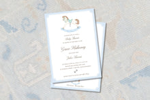 Load image into Gallery viewer, Rocking Horse Baby Shower Invitation | Preppy Boy | Watercolor Invite
