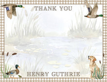 Load image into Gallery viewer, One Lucky Duck Thank You Cards | Mallard Duckling Shower Notes
