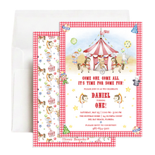 Load image into Gallery viewer, Circus Birthday Invitation | Under the Big Top Party Invite
