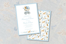 Load image into Gallery viewer, Blue Puppy Baby Shower Invitation | Dog Baby Shower Invite
