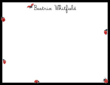 Load image into Gallery viewer, Personalized Ladybug Stationery | Watercolor Monogram Notecards &amp; Thank You Notes
