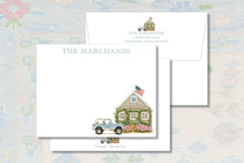Load image into Gallery viewer, Nantucket Hydrangea Stationery | Personalized Coastal Notecards
