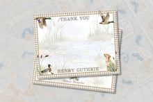 Load image into Gallery viewer, One Lucky Duck Thank You Cards | Mallard Duckling Shower Notes
