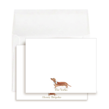 Load image into Gallery viewer, Personalized Dachshund Stationery | Wiener Dog Notecards | Custom Name
