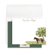 Load image into Gallery viewer, Personalized Horse Stationery | Custom Equestrian Note Cards | Monogram
