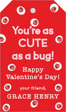 Load image into Gallery viewer, Ladybug Valentines Gift Tags - Cute Watercolor Treat Tags
