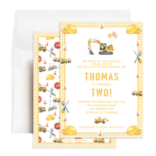 Load image into Gallery viewer, Printable Construction Invitation | Dump Truck Birthday Party Invite | Can You Dig It
