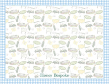 Load image into Gallery viewer, Golf Thank You Notes | Personalized Hole in One Stationery | Masters Blue Gingham
