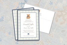 Load image into Gallery viewer, Teddy Bear Baby Shower Invitation | Polo Boy Shower Invite
