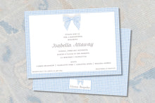 Load image into Gallery viewer, Blue Gingham Baby Shower Invitation | Preppy Southern Boy Design
