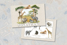 Load image into Gallery viewer, Kids Safari Placemat |  Personalized Laminated Wild Animal
