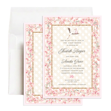 Load image into Gallery viewer, Chinoiserie Stork Baby Shower Invitation
