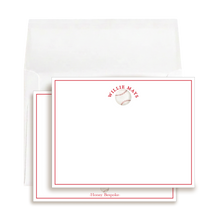 Load image into Gallery viewer, Personalized Baseball Note Cards | Boys Sports Thank You Stationery
