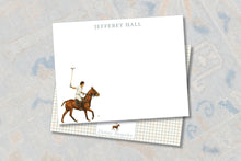 Load image into Gallery viewer, Polo Player Stationery | Personalized Equestrian Note Cards | Preppy Gift
