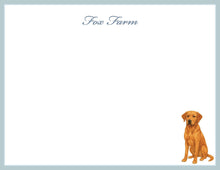 Load image into Gallery viewer, Personalized Red Fox Lab Stationery | Watercolor Labrador Notecards
