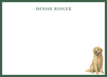 Load image into Gallery viewer, Personalized Golden Retriever  Stationery | Classic Men's Notecards
