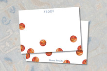 Load image into Gallery viewer, Personalized Basketball Notecards | Custom Sports Stationery | Boys Thank You Notes
