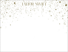 Load image into Gallery viewer, Custom Stationery With Stars | Gold Celestial Thank You Cards
