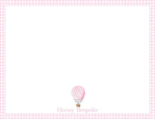 Load image into Gallery viewer, Personalized Baby Girl Stationery | Hot Air Balloon Notecards | From the Nursery
