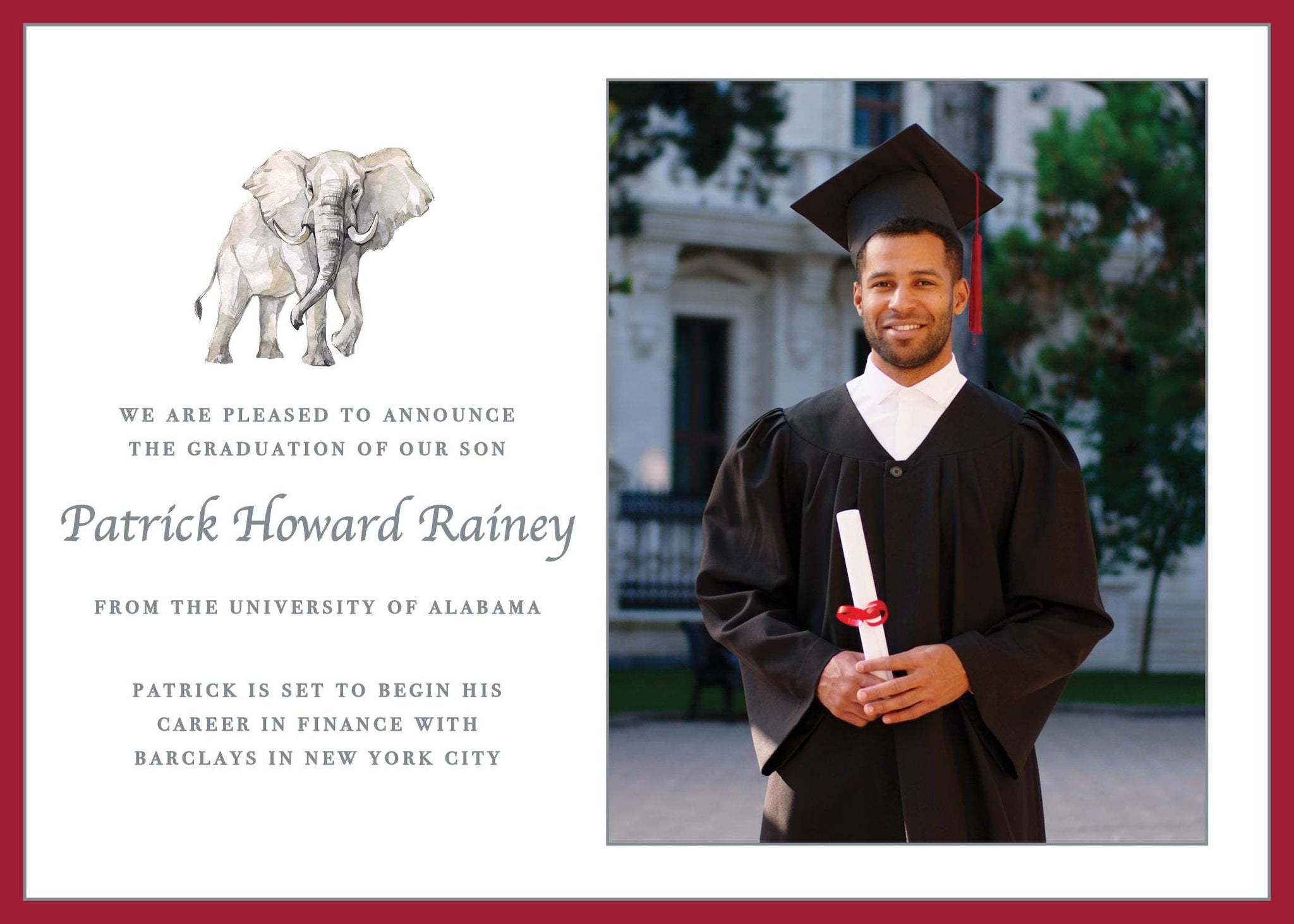 Alabama Graduation Announcement