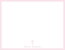 Load image into Gallery viewer, Pink Watercolor Cross Stationery | Personalized Girl Baptism Thank You Cards
