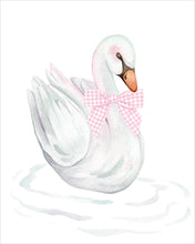 Load image into Gallery viewer, Swan &amp; Ballerina Nursery Art | Monogram Crest Wall Print | Grandmillennial Baby Girl
