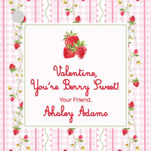 Load image into Gallery viewer, Berry Sweet Valentine Gift Tags - Printable Strawberry Tags for Classroom Treats
