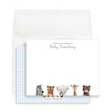 Personalized Baby Stationery | Zoo Animals Notecards | Preppy