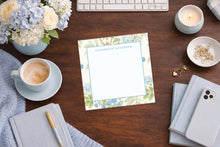 Load image into Gallery viewer, Personalized Notepad – Blue Floral Chinese Peony Pad | Luxury Writing Pad Gift
