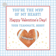 Load image into Gallery viewer, Personalized Football Valentine Gift Tags - Boys Sports Valentines Favors
