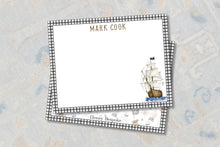 Load image into Gallery viewer, Pirate Birthday Cards Stationery Set | Ahoy Matey Thank You Notes
