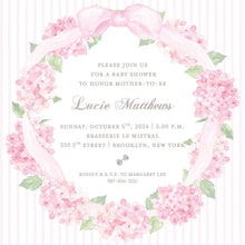 Load image into Gallery viewer, Pink Floral Wreath Baby Shower Invitation
