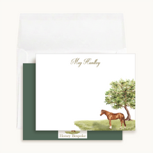 Load image into Gallery viewer, Personalized Horse and Field Stationery | Equestrian Note Cards by Honey Bespoke, product image 1
