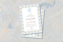 Load image into Gallery viewer, Baby Boy Shower Invitation | Classic Blue Shower Invite | Watercolor Bonnet
