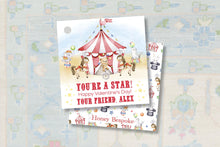 Load image into Gallery viewer, Circus Valentine Tags | Big Top Treat Tags | Printable VDay Stickers
