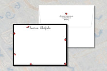 Load image into Gallery viewer, Personalized Ladybug Stationery | Watercolor Monogram Notecards &amp; Thank You Notes
