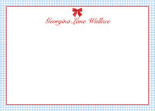 Load image into Gallery viewer, The image is a blank white card with a red bow on the top left corner.
