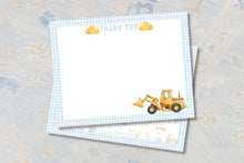 Load image into Gallery viewer, Construction Stationery | Bulldozer Thank You Cards
